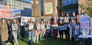 تجمع در سوئد برای آزادی یوهان فلودروس